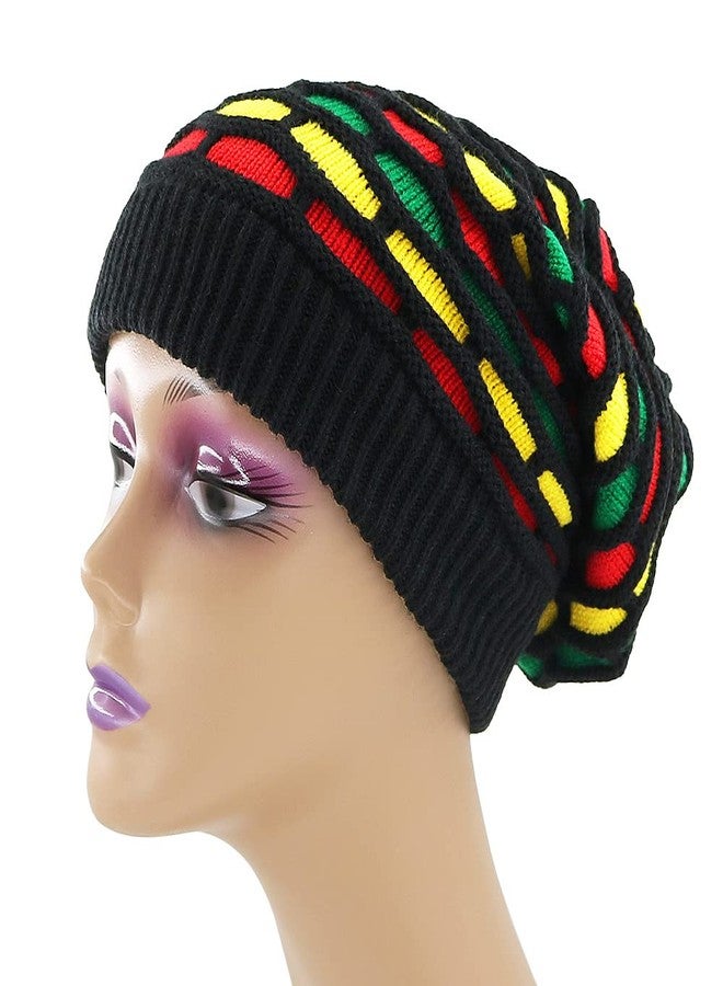 Bandelt Rasta Jamaica Beanie Reggae Hat Multi-Colour Slouchy Baggie Beanie Skullies Gorro Rasta Cap for Mens Womens - Image 2